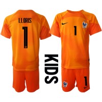 Otroški Nogometni dresi Francija Hugo Lloris #1 Vratar Domači SP 2022 Kratek Rokav (+ Kratke hlače)